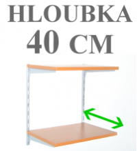 NÁSTĚNNÉ REGÁLY - HLOUBKA 40 CM