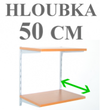 NÁSTĚNNÉ REGÁLY - HLOUBKA 50 CM